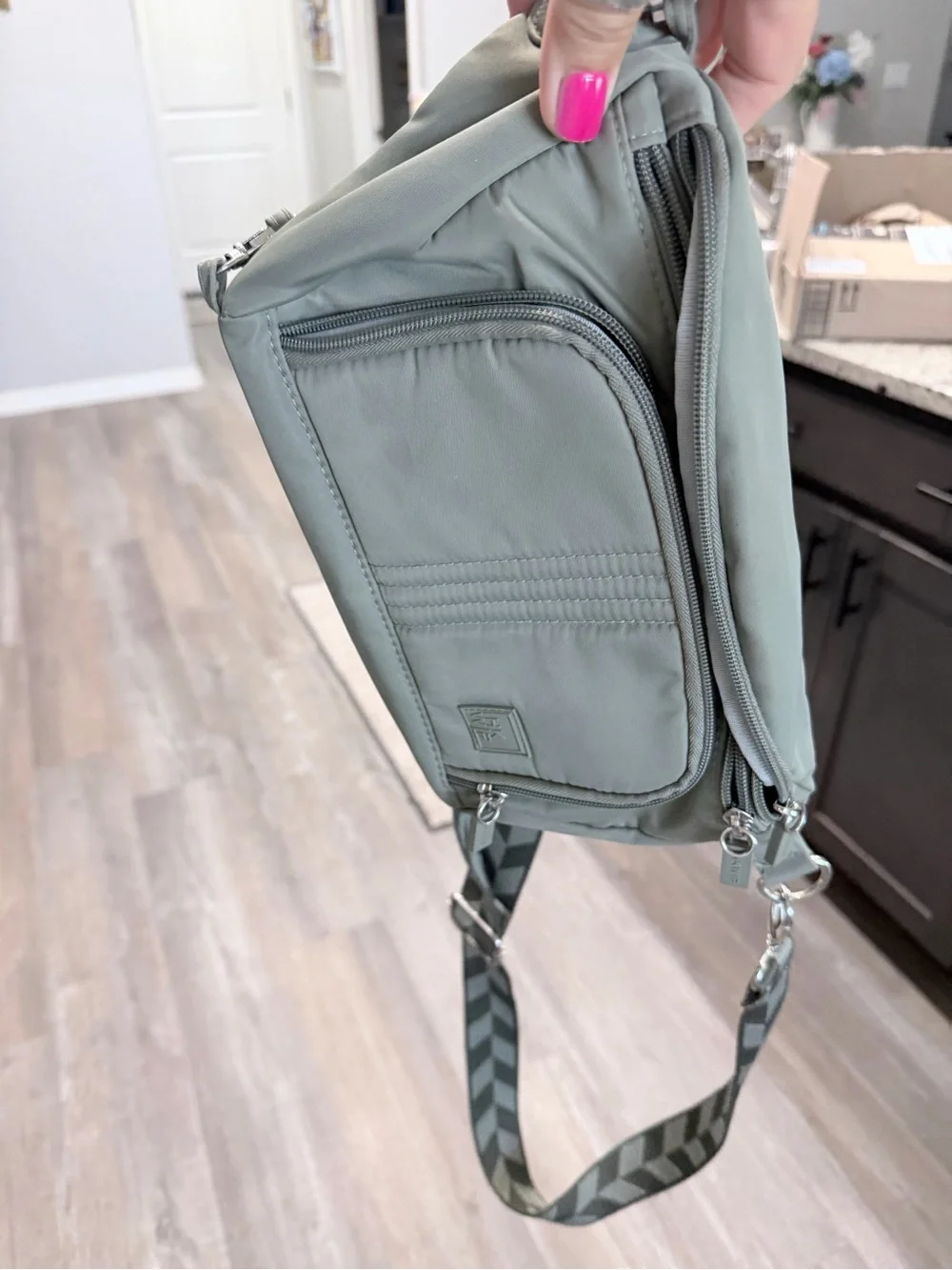 Light Sage Crossbody Bag with Adjustable Strap - Picture 2 of 5